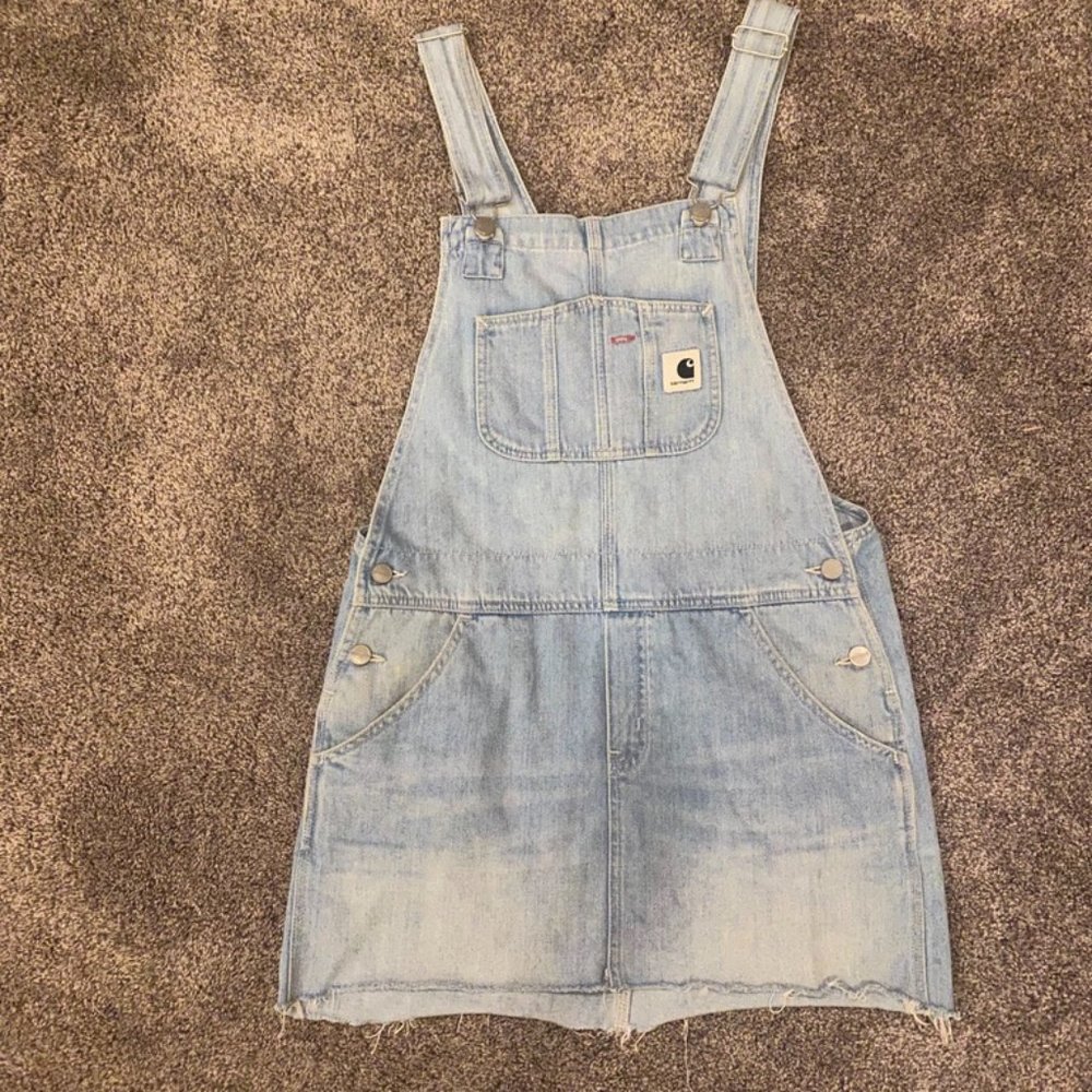 Carhartt WIP Charlotte Dungaree Dress With Raw Hem